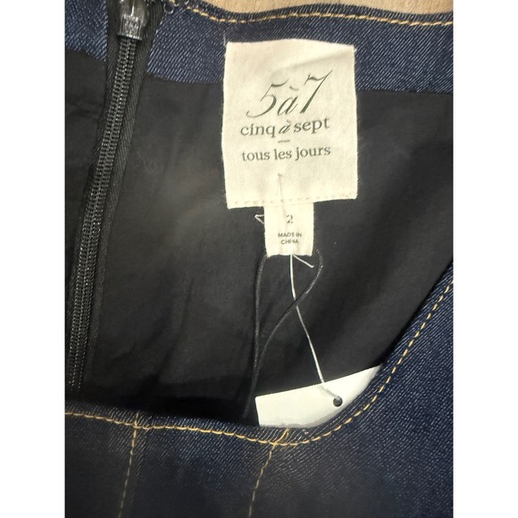 New! Cinq à Sept Lani Cut-Out Denim Mini Dress Size 2 $395 - Picture 6 of 8
